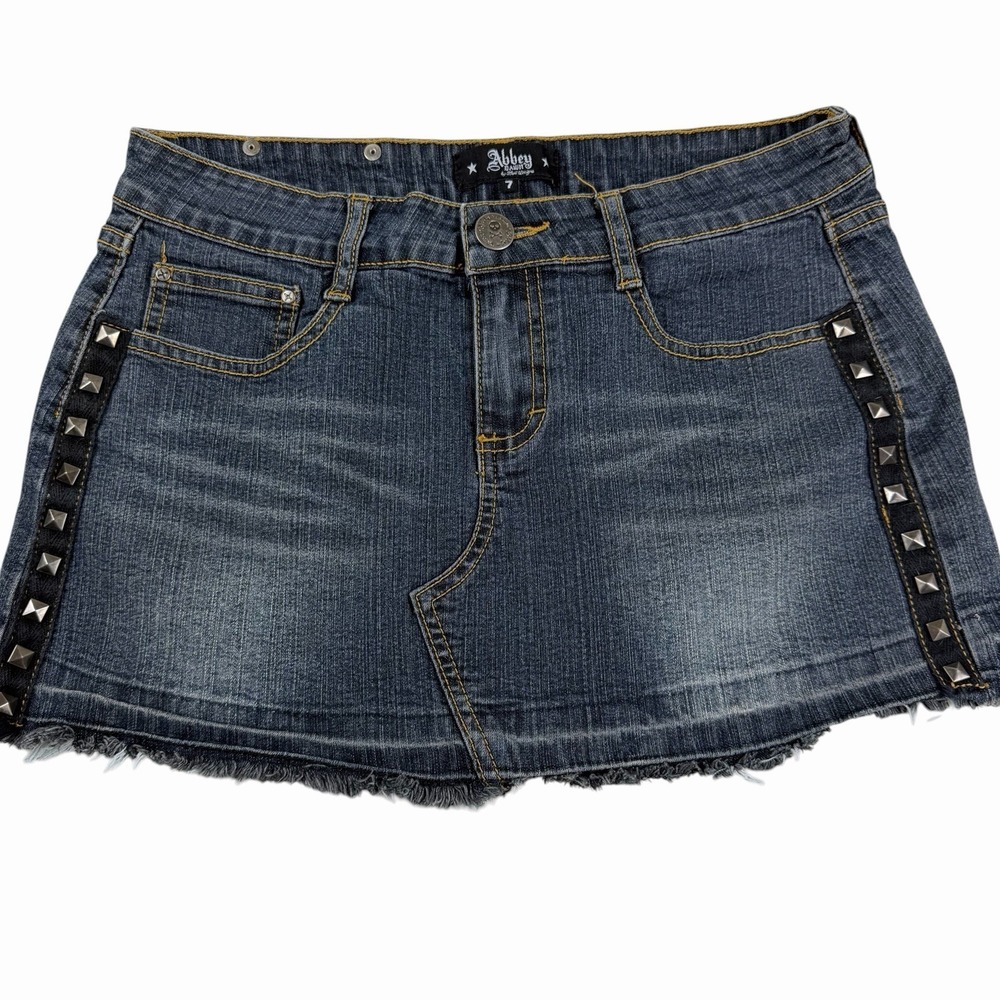 Abbey Dawn By Avril Lavigne Jeans Rock Grunge Sz 7 Rare Vintage Studded Raw Hem